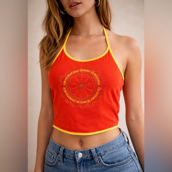 LG Tops - Urban Outfitters Y2K halter crop top‎ size L